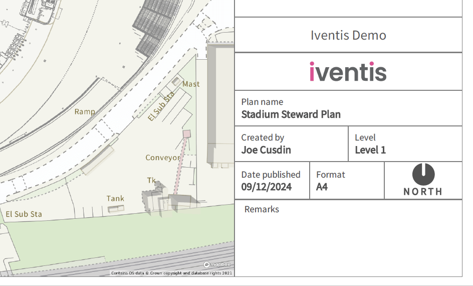 Screenshot showing PDF export with level shown in legend