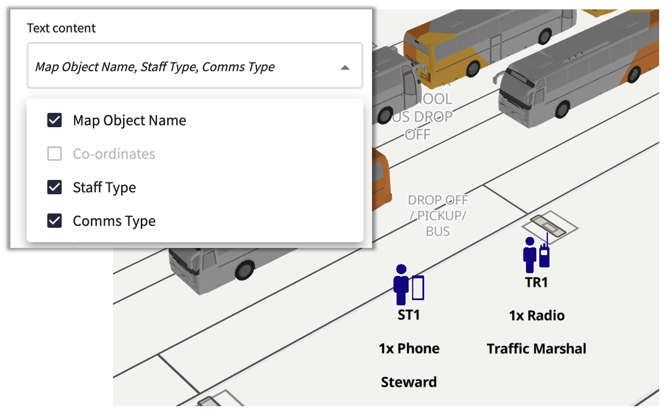 Image showing multiple attributes in a text label